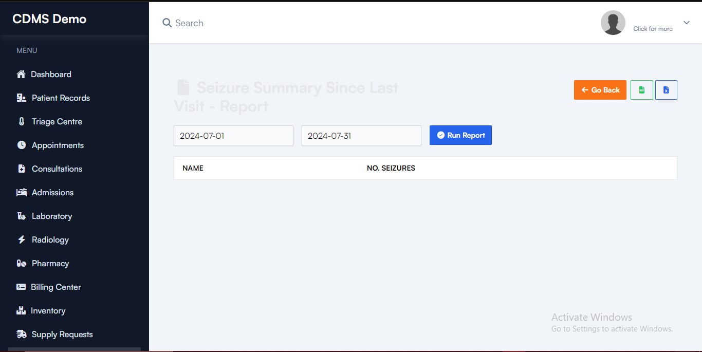 Seizure Summary